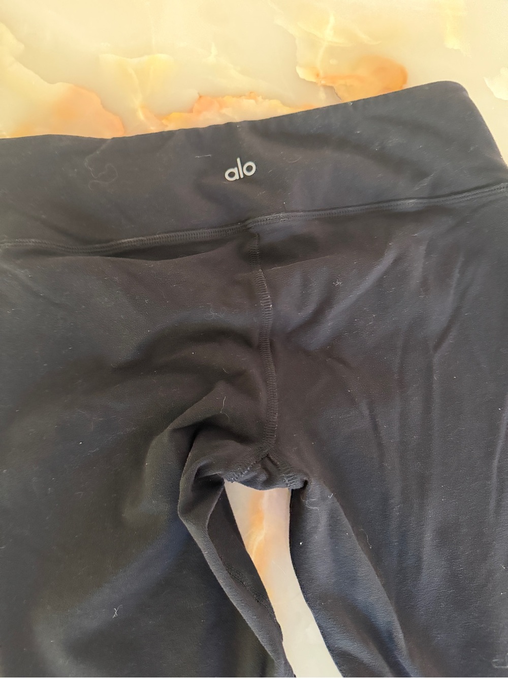 ALO Yoga Black Girls' Leggings with Lattice Side Panels - Picture 5 of 8